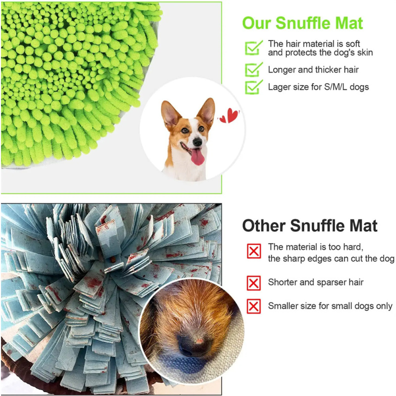 Wholesale Stress Relief Durable Green Snuffle Mat for Dogs with Anti-Slip Designs for Foraging Skill